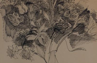 Jean DUFY : Bouquet de tulipes - Dessin original 2