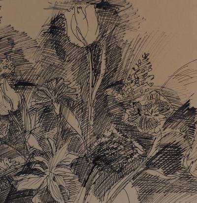 Jean DUFY : Bouquet de tulipes - Dessin original 2