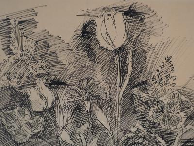Jean DUFY : Bouquet de tulipes - Dessin original 2