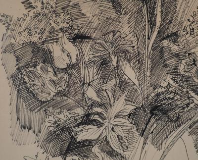 Jean DUFY : Bouquet de tulipes - Dessin original 2