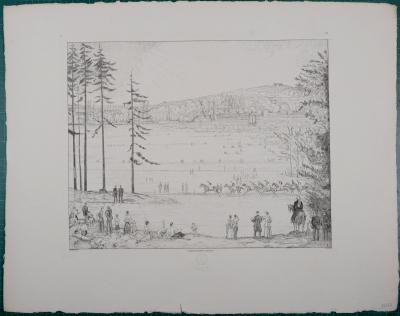 Jean-Emile LABOUREUR - Un dimanche de printemps à Longchamps, C 1932 - Eau-forte 2