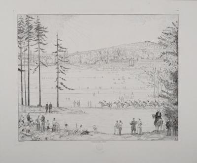 Jean-Emile LABOUREUR - Un dimanche de printemps à Longchamps, C 1932 - Eau-forte 2