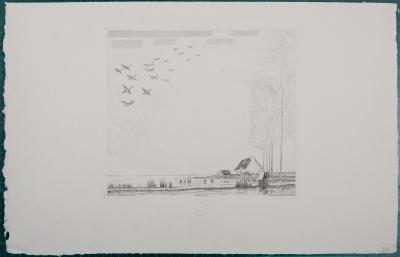 Jean-Emile LABOUREUR - Le vol de canards, 1932 - Etching 2