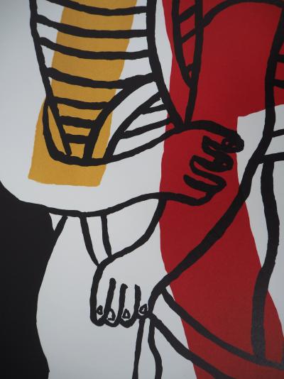 Fernand LÉGER (d’après) - Cycliste et son vélo -  Lithographie signée 2