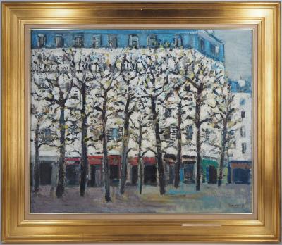 Robert SAVARY - Paris : Square in Montmartre - Signed oil on canvas 2
