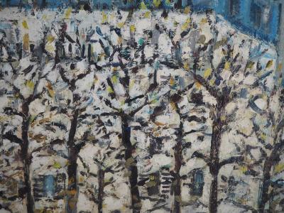 Robert SAVARY - Paris : Square in Montmartre - Signed oil on canvas 2