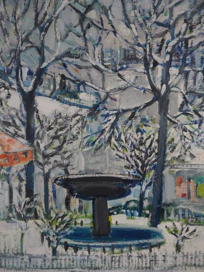 Robert SAVARY - Paris, la Place Pigalle sous la neige, c. 1965 - Huile sur toile signée 2