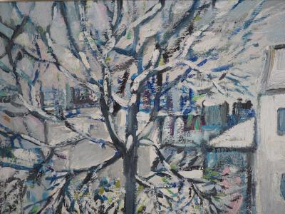 Robert SAVARY - Paris, la Place Pigalle sous la neige, c. 1965 - Huile sur toile signée 2