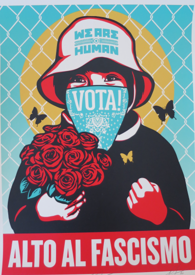 Shepard FAIREY (Obey) - Alto Al Fascismo, 2020 - Sérigraphie signée et numérotée 2