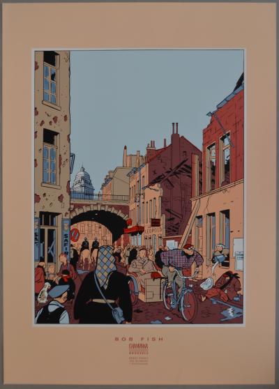 Yves Chaland - Bob Fish à Bruxelles, 1993 - Sérigraphie 2