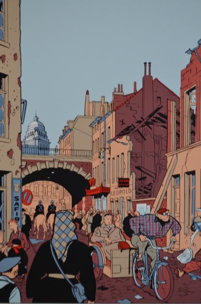 Yves Chaland - Bob Fish à Bruxelles, 1993 - Sérigraphie 2
