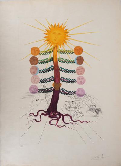 Salvador DALI : Flordali, Lune - Gravure originale signée au crayon 2
