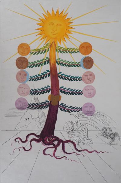 Salvador DALI : Flordali, Lune - Gravure originale signée au crayon 2