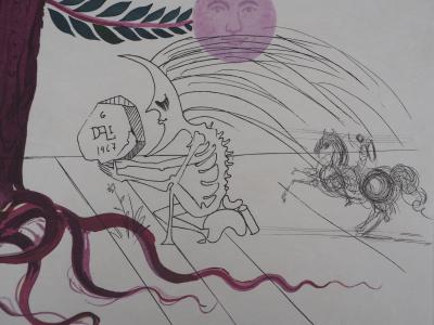 Salvador DALI : Flordali, Lune - Gravure originale signée au crayon 2