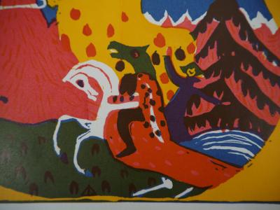 Vassily KANDINSKY (d’après) - Cavalier onirique, 1966 - Bois gravé 2