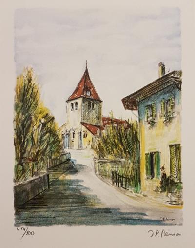 Jean Pierre REMON - Begnins - Paysages en suisse romande, 1986 - Lithographie signée au crayon 2