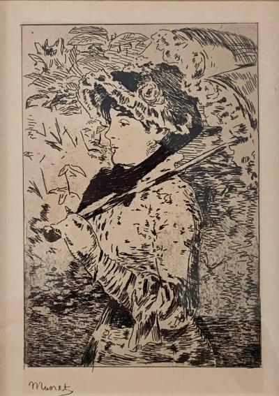 Edouard MANET - Portrait de Jeanne, 1882 - Gravure originale 2
