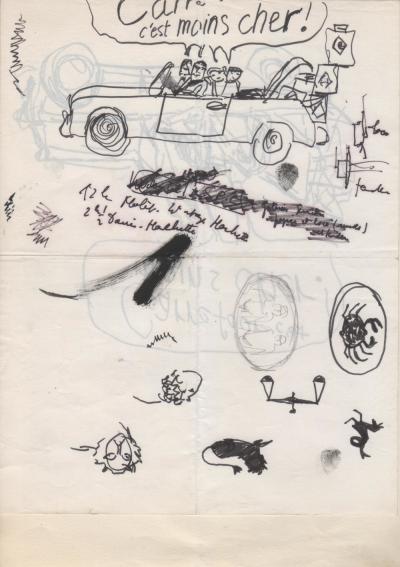 Robert Gigi - publicité carrefour lot de 4 illustrations originales 2