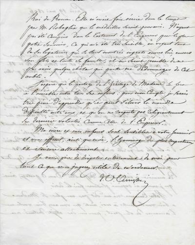 Duc de PADOUE - Lettre autographe signée au Cardinal Fesch - Héritage Napoléon 2