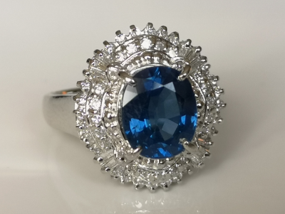 Bague en platine, saphir et diamants - certificat 2