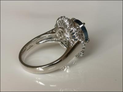 Bague en platine, saphir et diamants - certificat 2