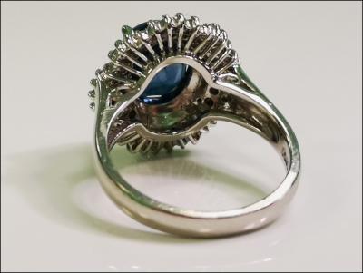 Bague en platine, saphir et diamants - certificat 2