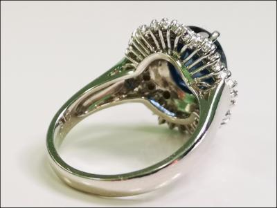 Bague en platine, saphir et diamants - certificat 2