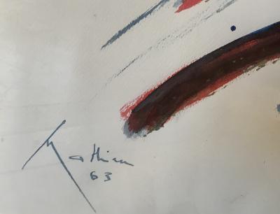 Georges MATHIEU - Composition, 1963 - Dessin à la gouache, encre et feutre 2