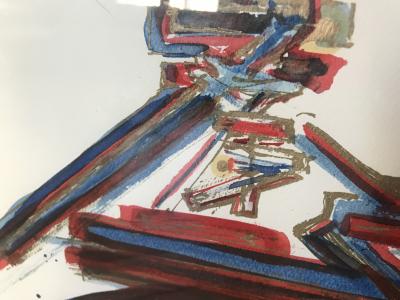 Georges MATHIEU - Composition, 1963 - Dessin à la gouache, encre et feutre 2