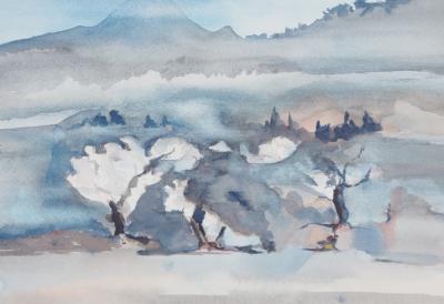 Lily MASSON : Forêt surréaliste, 1979 - Aquarelle originale signée 2