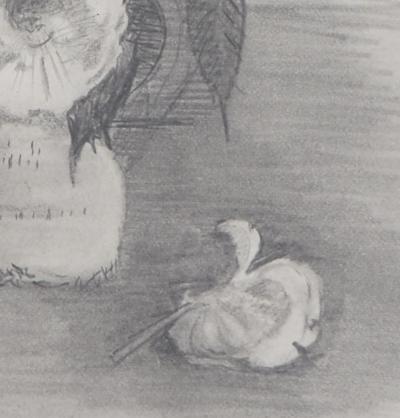 Lily MASSON : Bouquet de roses, c. 1966  - Dessin au crayon original signé 2