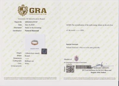 Bague jonc en or rose 18 carats pavée de diamants - certificat 2
