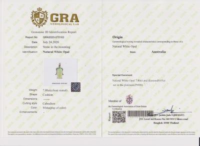 Pendentif en platine opale et diamants - certificat 2