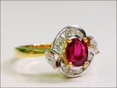 Bague  en or 18 carats rubis et diamants - certificat 2