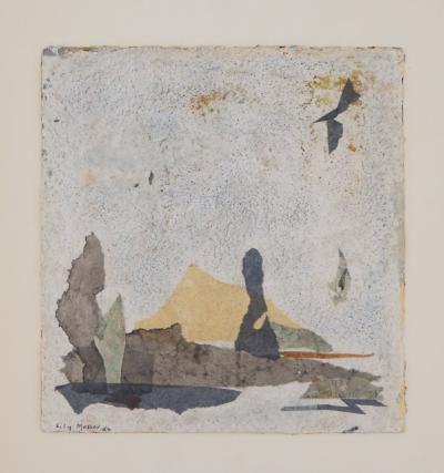 Lily MASSON : Paysage surréaliste, 1963  - Collage original signé 2