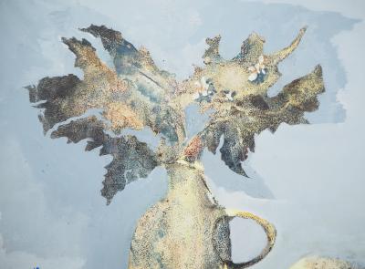 Lily MASSON : Nature morte, 1975  - Acrylique et collage original signé 2