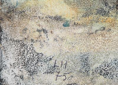 Lily MASSON : Nature morte, 1975  - Acrylique et collage original signé 2