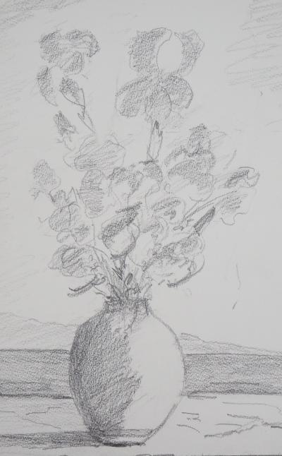 Lily MASSON : Bouquet de giroflées  - Dessin original 2