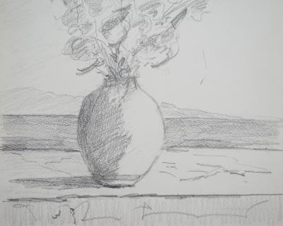 Lily MASSON : Bouquet de giroflées  - Dessin original 2