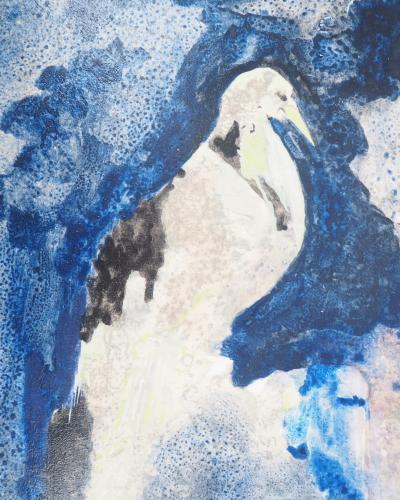 Lily MASSON : L’Oiseau Phénix, 1990  - Acrylique originale signée 2