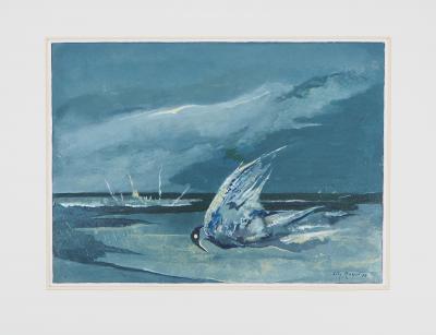 Lily MASSON : L’Oiseau tombé, 1988  - Acrylique originale signée 2