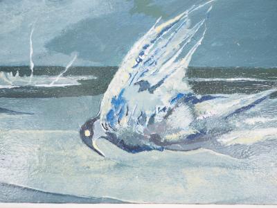 Lily MASSON : L’Oiseau tombé, 1988  - Acrylique originale signée 2