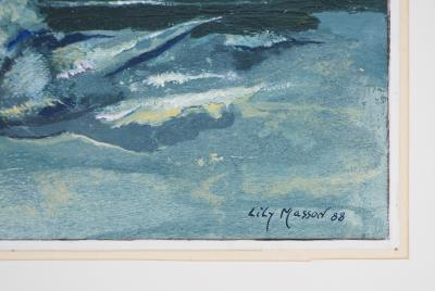 Lily MASSON : L’Oiseau tombé, 1988  - Acrylique originale signée 2