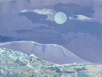 Lily MASSON : Pleine lune, 1991  - Acrylique originale signée 2
