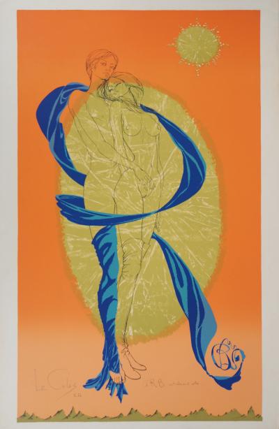 Pierre LE COLAS : Les Amants - Lithographie originale signée au crayon 2