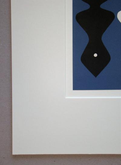 Jean ARP - Deux figures sur fond bleu, 1962 - Bois gravé original 2