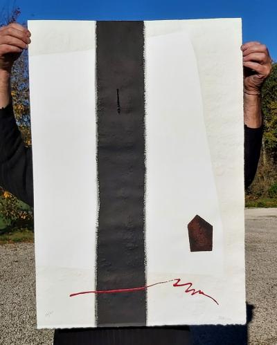 Leopoldo NOVOA - Bande noire - Gravure signée au crayon 2