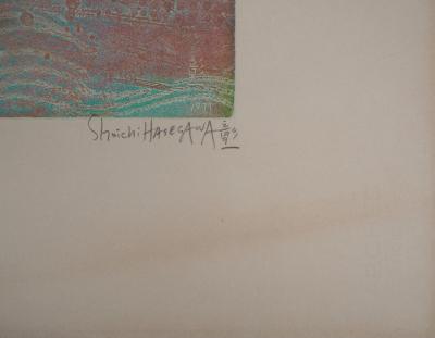 Shoichi HASEGAWA : Maison laqué, 1977 - Gravure originale signée au crayon 2