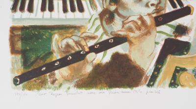 Lucien FONTANAROSA : Petit garçon flûtiste - Lithographie originale signée au crayon 2