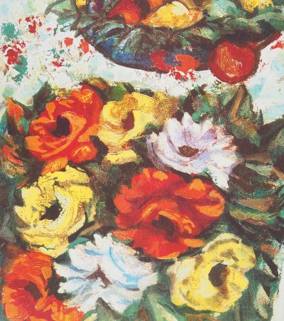 Henry Maurice D’ANTY : Bouquet de fleurs et fruits - Lithographie originale signée au crayon 2